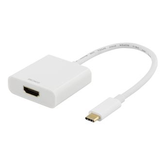 Adaptador de Cabo de Vídeo Deltaco USBC-HDMI7 | Branco - 1