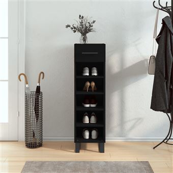 Sapateira vidaXL | 30x35x105 cm | derivados de madeira preto - 1