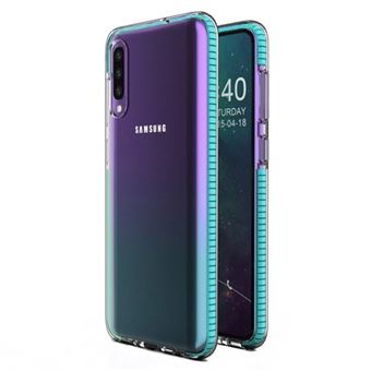 Capa HURTEL Spring para Samsung Galaxy A40 | Gel TPU com Marca - Azul Claro