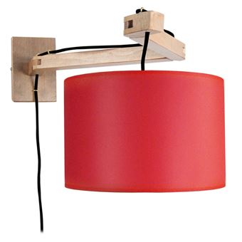 Candeeiro de Parede Tosel Smith | 84 cm | 1 Luzes - Madeira natural e vermelha - 1