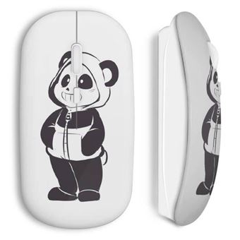 Rato Wireless Maniacase Panda Bonito Arte Preto E Branco Wireless Mouse - 1