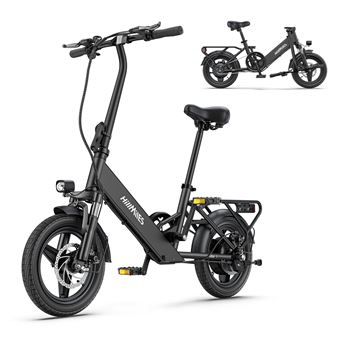 Bicicleta Elétrica Urbana HillMiles Mile 1 | 250 W 36 V 10,4 Ah | Dobrável de 35 cm | Preta - 1