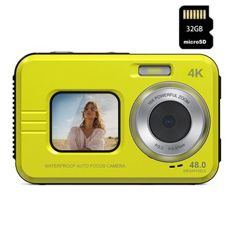 Câmara digital para desporto DUDAO WDC901 | à prova d'água 3.5m | 4K | 48MP | autofocus 16x zoom | 2,8&quot; | 32G | Amarelo - 1