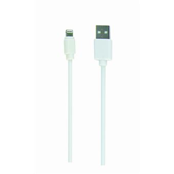 Cabo Lightning Gembird CC-USB2-AMLM-W-1M | Branco - 1
