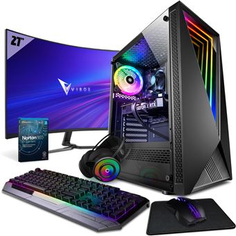 Computador Gaming Vibox X-10 - 27"" Pacote de monitores - Intel i9 13900KF Processador 5.8GHz - Nvidia RTX 3060 12GB - 32GB RAM - 1TB NVMe M.2 SSD - 600W PSU - Windows 11 - WiFi - 1