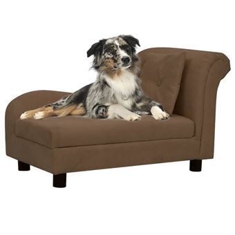 Sofá para Cães vidaXL com almofada 83x44x44 cm pelúcia castanho - 1