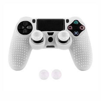 Capa Protetora em Silicone Nanlin com 2 tampas para Comando PS4/Slim/Pro | Branco - 1