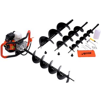 Moto-Perfuradora Varan Motors TT-GD520B para Solo | Gasolina | Motor 52 CC 3 CV 2 Motor de 2 Tempos | Versão EU2 + 3 Brocas 100 150 200 mm - Laranja - 1