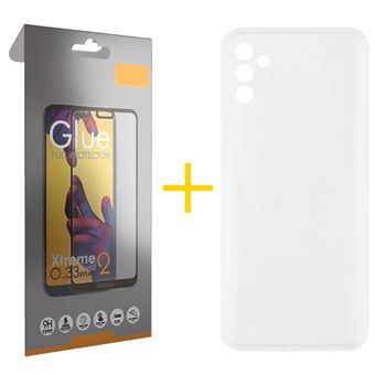Pack 1 x Película de Vidro Temperado Full + Capa Gandy  para Samsung Galaxy A14 5G | Silicone Liso Transparente Clear - 1