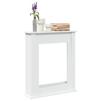 Cornija de lareira vidaXL | 75x20x87,5 cm | derivados de madeira branco - 1