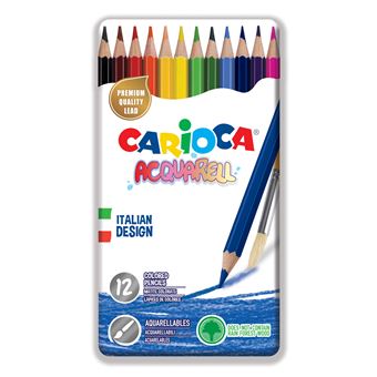Lápis de Cor Carioca Aguarela 42859 Estojo Metal | 12 Unidades - 1