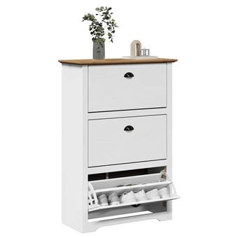 Sapateira vidaXL BODO 80x35x118 cm | branco e castanho - 1