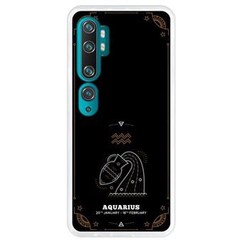 Capa Hapdey para Xiaomi Mi Note 10 - Note 10 Pro - CC9 Pro | Silicone Flexível em TPU | Design Zodíaco Aquário - Transparente