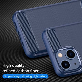 Capa e Tpu magunivers Flexível | Anti-Riscos | Textura de Fibra de Carbono Azul para Iphone 13 6.1'' - 1