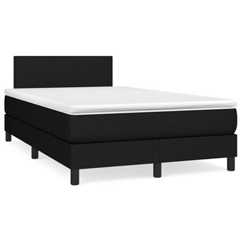 Cama boxspring com colchão e LED vidaXL | 120x190 cm | tecido preto - 1