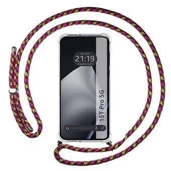 Capa Tumundosmartphone Transparente para Xiaomi 15T Pro 5G | Fio rosa/dourado - 1