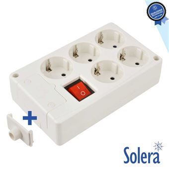 Tomada Eléctrica Solera com 5 Saídas Schuko Interruptor - 1