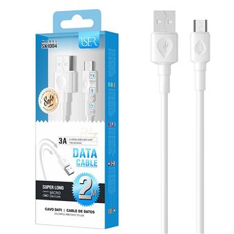 Cabo de Dados USB 2.0 M para Micro-USB M ISER Sk1004 | 2 m - Branco - 1