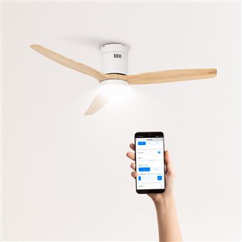 Ventilador de Teto CREATE WINDCALM DC STYLANCE WHITE - Madeira Clara com Luz - 1