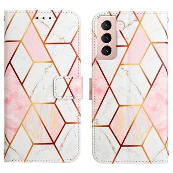 Capa magunivers PU padrão de mármore com apoio rosa branca ls002 para Samsung Galaxy S21 5G - 1