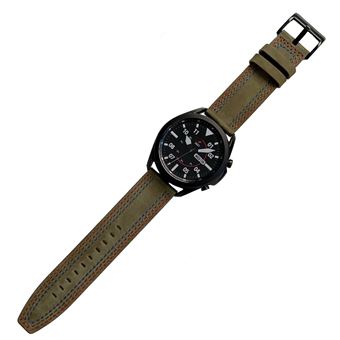 Bracelete de couro genuíno 22mm, decoração de costura, verde Magunivers para Samsung Galaxy Watch3 45mm/Suunto 9 Peak - 1