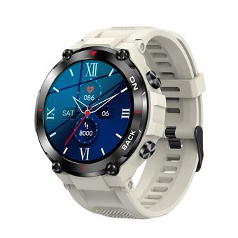 Smartwatch DAM K37 com bateria de 480mAh | Monitor de Coração e O2 | Notificações de Aplicativo - Cinza claro - 1