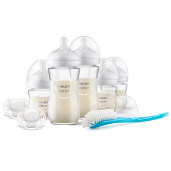 Kit para Alimentação de Recém-nascidos Philips AVENT Natural Response SCD879/11 Conjunto 5 biberões em vidro, 2 chupetas, escovilhão | Transparente - 1