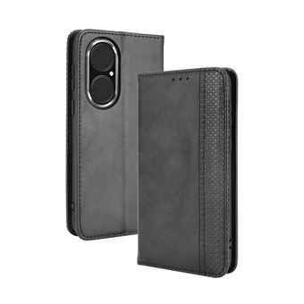 Capa FOXDOCK para Huawei P50 Pro | Fecho Magnético | Estampado Vintage | Pele PU | Compartimentos para Cartões | Preto - 1