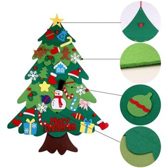 Árvore Natal feltro DIY V-REEL S01 | 32 enfeites LED | Verde - 1