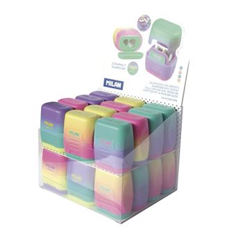 Afia-lápis Milan 20166224SN | Verde, Rosa, Violeta, Amarelo - 1