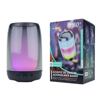 Coluna Bluetooth Wireless Portátil sem Fio NewScience NSE-009 | Luz LED - Preto - 1