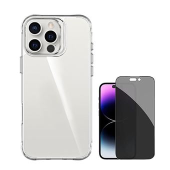 Kit Capa Traseira Super Proteção Transparente + Película de Vidro Temperado Privacidade GIFT4ME para Apple iPhone 16 Pro Max | Transparente - 1