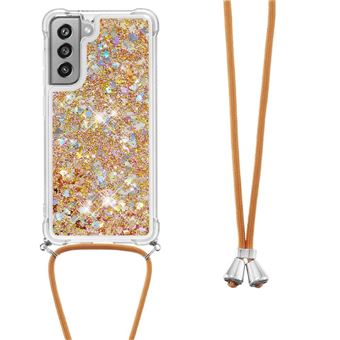 Capa Protetora GANGXUN para Samsung Galaxy S21 FE | TPU Transparente | Brilhante com Glitter e Areia Movediça | Gold - 1