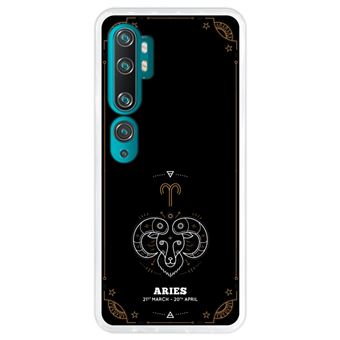 Capa Hapdey para Xiaomi Mi Note 10 - Note 10 Pro - CC9 Pro | Silicone Flexível em TPU | Design Aries Zodiac - Transparente