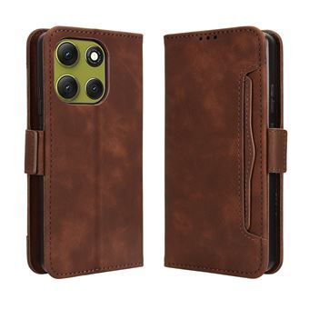 Capa FOXDOCK Protetora para Motorola MOTO G86 Power 5G | Suporte e Flip de couro PU | À Prova de Choque | Castanho - 1
