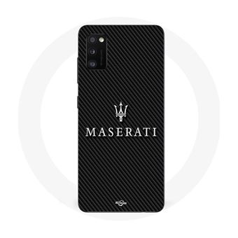 Capa Maniacase Para Samsung Galaxy A41 | Maserati Fundo Branco Carbono - 1