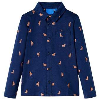 Camisa de criança | vidaXL | azul-marinho 140 | 9 a 10 anos - 1