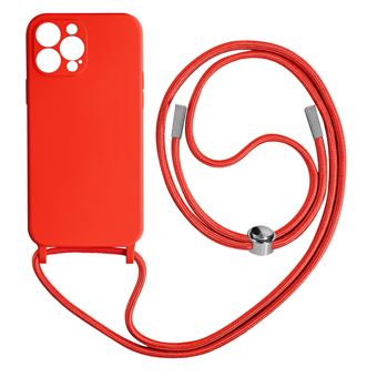 Capa Cordão Avizar Para Iphone 13 Pro | Bracelete Semi-Rígido | 80Cm - Vermelho - 1