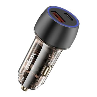 Carregador de Carro Inkax | 48W | USB-C + USB | LED | Carga Rápida | Transparente - 1
