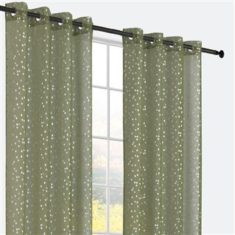 Cortinas BOD HOME Dolly com Estrelas Prateadas | Verde | 140x260cm - 1