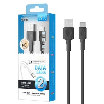 Cabo de Dados USB 2.0 M para Type-C M ISER Sk1003 | 2 m - Preto - 1