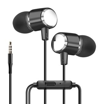 Auriculares com fio Jack 3.5 mm LinQ | Microfone | Preto - 1