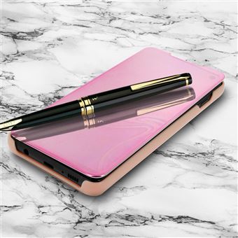 Capa Avizar para Samsung Galaxy S10 Plus com Efeito Espelho com Tampa Translúcida Rosa - 1