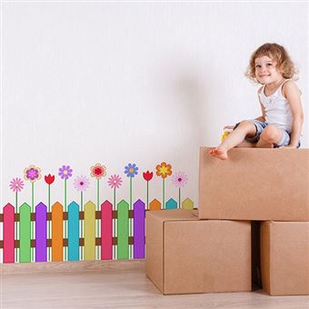 Adesivo de Parede QUARTINHOS Cerca e Flores | 50x102cm - 1