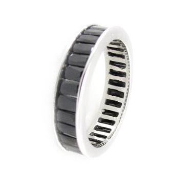 Les Trésors De Lily - Aliança prata "Romy" preto - Tamanho 13 - 1