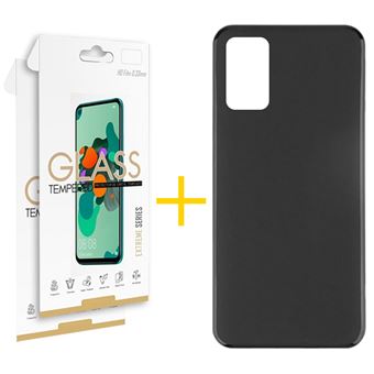 Conjunto 2 X Película de Vidro + Capa skyhe para Oppo A54 5G Silicone Liso - Preto - 1