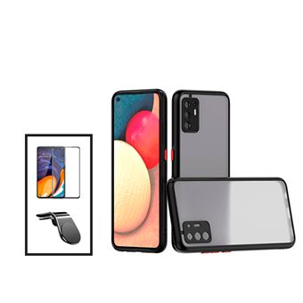 Kit Phonecare Capa Anti Choque Camera Protection + Película 5D Full Cover + Suporte Magnético L Safe Driving Carro para Oppo Reno5 Z - Preto - 1