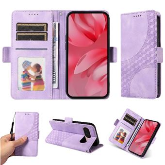 Capa FLOODKING para Google Pixel 9A | Design Acolchoado | Couro PU Premium | Roxo - 1