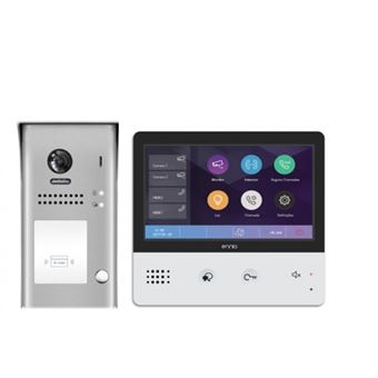 Kit Vídeo-Porteiro Ennio | 2 Fios | Betoneira | Monitor Wi-Fi - Branco e Preto - 1