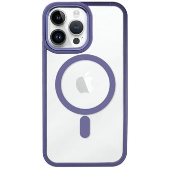 Capa Headcase® Premium Transparente MagSafe com Rebordos Coloridos para Apple iPhone 14 Pro - Roxo - 1
